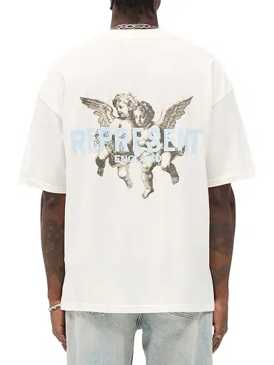 Represent Men's Legacy Cherubs Graphic Oversized T-Shirt - Flat White | Thumbnail 6 Represent Men's Legacy Cherubs Graphic Oversized T-Shirt - Flat White | Thumbnail 6