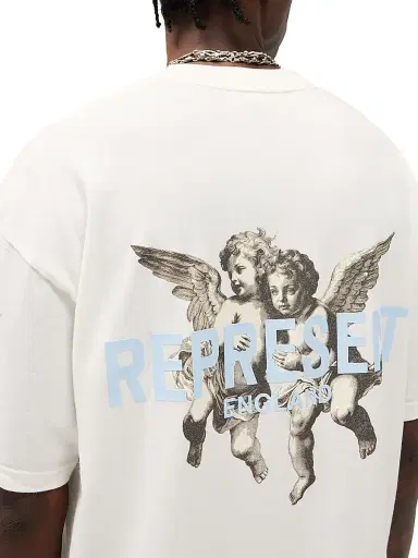 Represent Men's Legacy Cherubs Graphic Oversized T-Shirt - Flat White | Thumbnail 9 Represent Men's Legacy Cherubs Graphic Oversized T-Shirt - Flat White | Thumbnail 9