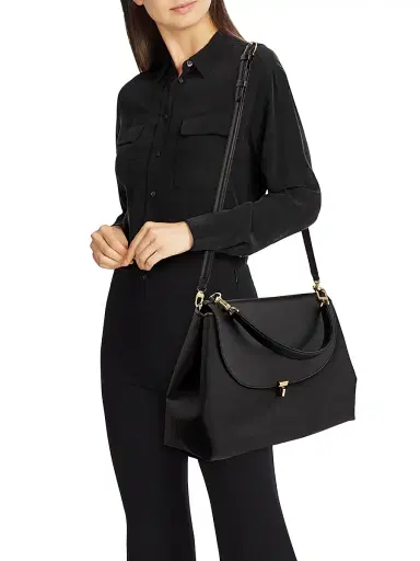 TOTEME Women's T-Lock Nylon & Leather Satchel | Thumbnail 2 TOTEME Women's T-Lock Nylon & Leather Satchel | Thumbnail 2