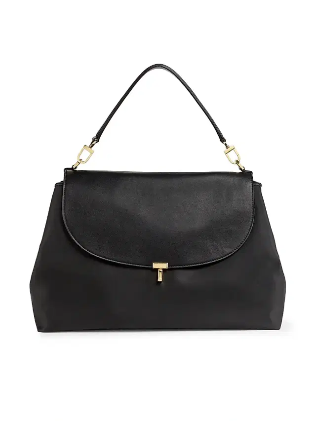 Women's T-Lock Nylon & Leather Satchel - Black Women's T-Lock Nylon & Leather Satchel - Black