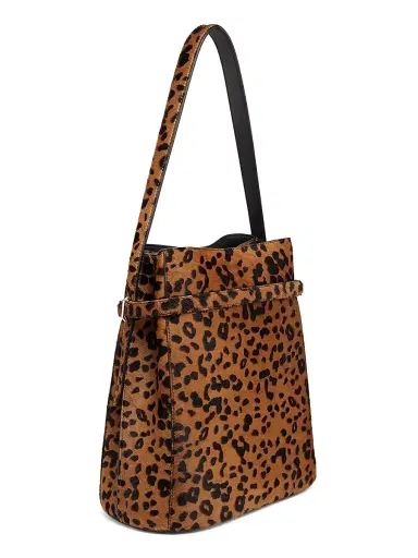 TOTEME Women's Belted Leopard Calf-Hair Bucket Bag - Leopard | Thumbnail 3 TOTEME Women's Belted Leopard Calf-Hair Bucket Bag - Leopard | Thumbnail 3