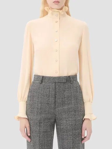 Valentino Garavani Women's Georgette Blouse - Birch | Thumbnail 2 Valentino Garavani Women's Georgette Blouse - Birch | Thumbnail 2