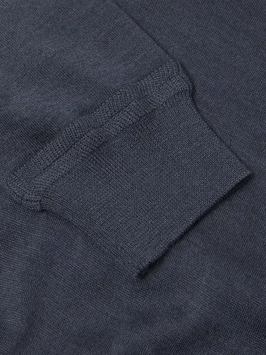 Isaia Men's Wool Polo Sweater - Medium Blue | Thumbnail 6 Isaia Men's Wool Polo Sweater - Medium Blue | Thumbnail 6
