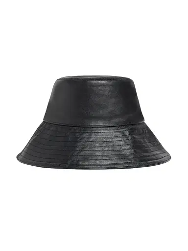 Moncler Genius Women's Moncler x EE72 by Edward Enninful Hat in Leather - Black | Thumbnail 3 Moncler Genius Women's Moncler x EE72 by Edward Enninful Hat in Leather - Black | Thumbnail 3