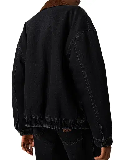 Miu Miu Women's Black Denim Blouson Jacket | Thumbnail 3 Miu Miu Women's Black Denim Blouson Jacket | Thumbnail 3