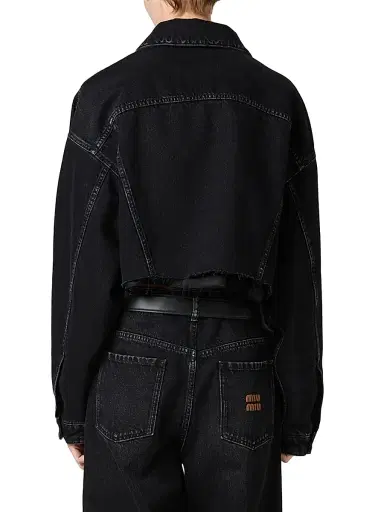 Miu Miu Women's Denim Jacket - Black | Thumbnail 4 Miu Miu Women's Denim Jacket - Black | Thumbnail 4
