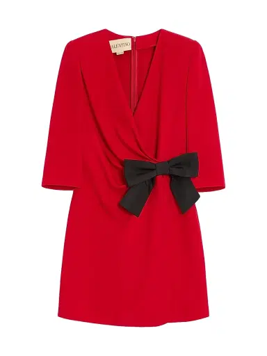 Valentino Garavani Women's Cady Couture Short Dress with Faille Bow - Paris Black | Thumbnail 1 Valentino Garavani Women's Cady Couture Short Dress with Faille Bow - Paris Black | Thumbnail 1