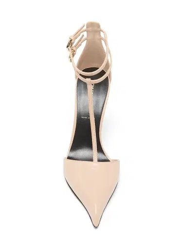 Tom Ford Women's Shiny Kid 105MM Leather T-Strap Pumps - Beige - Size 9 | Thumbnail 4 Tom Ford Women's Shiny Kid 105MM Leather T-Strap Pumps - Beige - Size 9 | Thumbnail 4