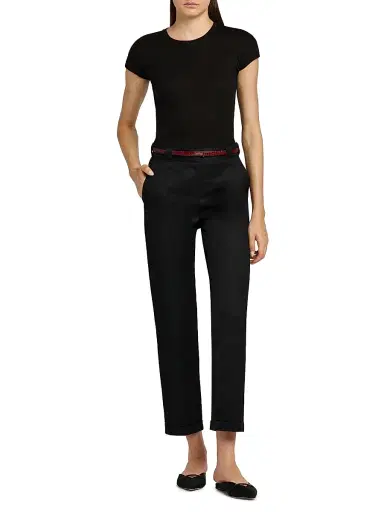 Tom Ford Women's Slim T Crocodile-Embossed Leather Belt - Ruby Red - Size Medium | Thumbnail 2 Tom Ford Women's Slim T Crocodile-Embossed Leather Belt - Ruby Red - Size Medium | Thumbnail 2