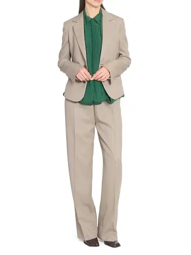 LOEWE Women's Draped Silk Shirt - Dark Green | Thumbnail 2 LOEWE Women's Draped Silk Shirt - Dark Green | Thumbnail 2