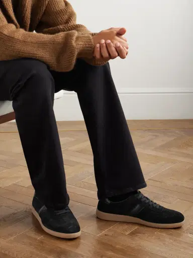 Tom Ford Leather-Trimmed Suede Sneakers - Men | Thumbnail 2 Tom Ford Leather-Trimmed Suede Sneakers - Men | Thumbnail 2