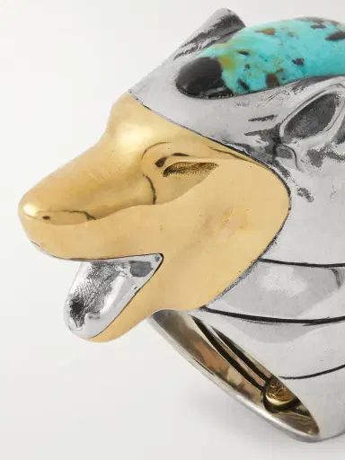 Jacques Marie Mage Yellowstone Forever Lamar Sterling Silver, 18-Karat Gold and Turquoise Ring - Men | Thumbnail 4 Jacques Marie Mage Yellowstone Forever Lamar Sterling Silver, 18-Karat Gold and Turquoise Ring - Men | Thumbnail 4