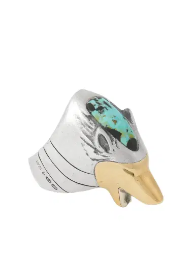 Jacques Marie Mage Yellowstone Forever Lamar Sterling Silver, 18-Karat Gold and Turquoise Ring - Men | Thumbnail 1 Jacques Marie Mage Yellowstone Forever Lamar Sterling Silver, 18-Karat Gold and Turquoise Ring - Men | Thumbnail 1