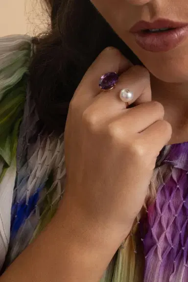 STEFERE Pearl Amethyst Terri Ring | Thumbnail 3 STEFERE Pearl Amethyst Terri Ring | Thumbnail 3