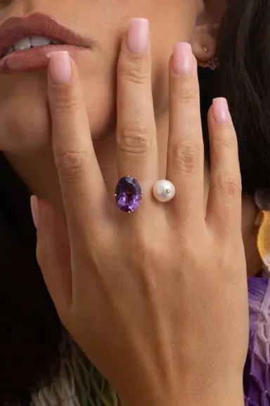 STEFERE Pearl Amethyst Terri Ring | Thumbnail 4 STEFERE Pearl Amethyst Terri Ring | Thumbnail 4