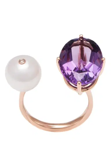 STEFERE Pearl Amethyst Terri Ring | Thumbnail 1 STEFERE Pearl Amethyst Terri Ring | Thumbnail 1