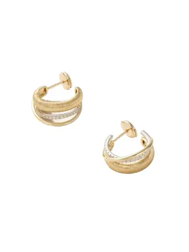 Yvonne Léon 9-karat Yellow And White Gold Diamond Hoop Earrings | Thumbnail 1 Yvonne Léon 9-karat Yellow And White Gold Diamond Hoop Earrings | Thumbnail 1