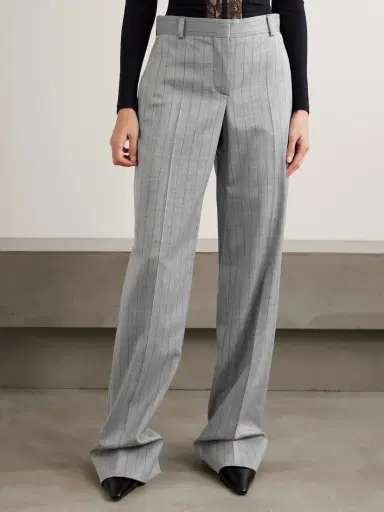 Stella McCartney Pinstriped Wool-blend Twill Wide-leg Pants | Thumbnail 3 Stella McCartney Pinstriped Wool-blend Twill Wide-leg Pants | Thumbnail 3