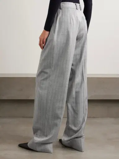 Stella McCartney Pinstriped Wool-blend Twill Wide-leg Pants | Thumbnail 4 Stella McCartney Pinstriped Wool-blend Twill Wide-leg Pants | Thumbnail 4