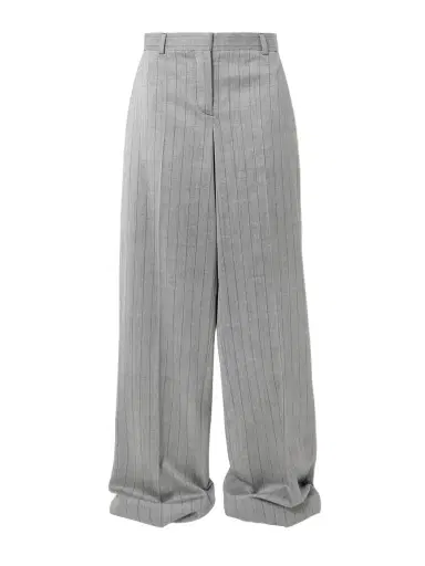 Stella McCartney Pinstriped Wool-blend Twill Wide-leg Pants | Thumbnail 1 Stella McCartney Pinstriped Wool-blend Twill Wide-leg Pants | Thumbnail 1
