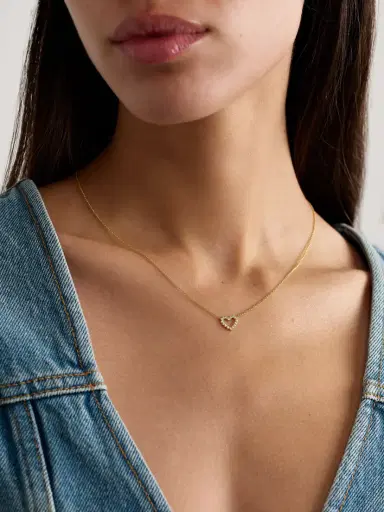 Jennifer Meyer Open Heart 18-karat Gold Diamond Necklace | Thumbnail 2 Jennifer Meyer Open Heart 18-karat Gold Diamond Necklace | Thumbnail 2