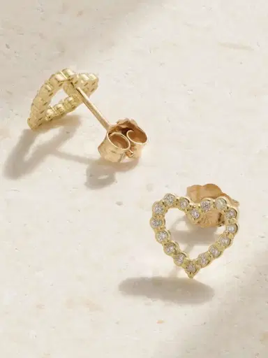 Jennifer Meyer Open Heart 18-karat Gold Diamond Earrings | Thumbnail 3 Jennifer Meyer Open Heart 18-karat Gold Diamond Earrings | Thumbnail 3
