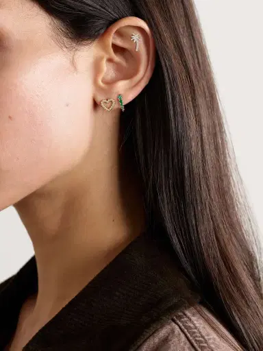 Jennifer Meyer Open Heart 18-karat Gold Diamond Earrings | Thumbnail 4 Jennifer Meyer Open Heart 18-karat Gold Diamond Earrings | Thumbnail 4
