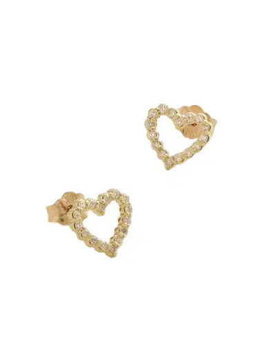 Jennifer Meyer Open Heart 18-karat Gold Diamond Earrings | Thumbnail 1 Jennifer Meyer Open Heart 18-karat Gold Diamond Earrings | Thumbnail 1