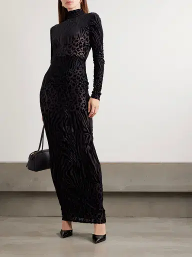 Alex Perry Devoré-velvet Turtleneck Gown | Thumbnail 2 Alex Perry Devoré-velvet Turtleneck Gown | Thumbnail 2