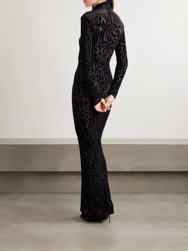 Alex Perry Devoré-velvet Turtleneck Gown | Thumbnail 3 Alex Perry Devoré-velvet Turtleneck Gown | Thumbnail 3