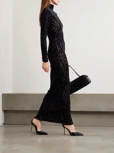 Alex Perry Devoré-velvet Turtleneck Gown | Thumbnail 5 Alex Perry Devoré-velvet Turtleneck Gown | Thumbnail 5