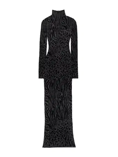Alex Perry Devoré-velvet Turtleneck Gown | Thumbnail 1 Alex Perry Devoré-velvet Turtleneck Gown | Thumbnail 1