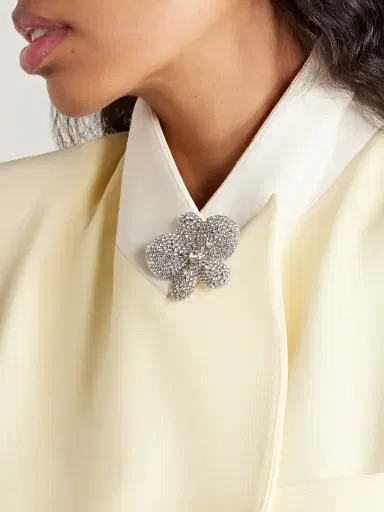 Jennifer Behr Kiarra Rhodium-plated Crystal Brooch | Thumbnail 2 Jennifer Behr Kiarra Rhodium-plated Crystal Brooch | Thumbnail 2