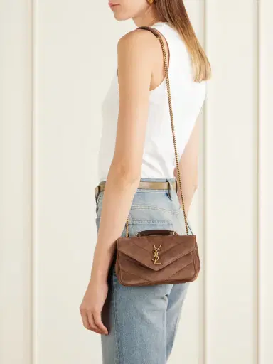 Saint Laurent Loulou Matelassé Suede Shoulder Bag | Thumbnail 2 Saint Laurent Loulou Matelassé Suede Shoulder Bag | Thumbnail 2