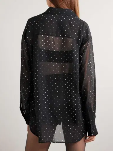 The Frankie Shop Peri Polka-dot Georgette hirt | Thumbnail 4 The Frankie Shop Peri Polka-dot Georgette hirt | Thumbnail 4