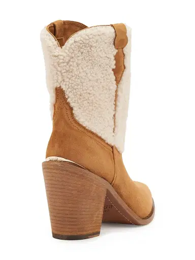 Partlow Women's Donna 90MM Shearling & Suede Ankle Boots - Cuoio - Size 6.5 | Thumbnail 3 Partlow Women's Donna 90MM Shearling & Suede Ankle Boots - Cuoio - Size 6.5 | Thumbnail 3