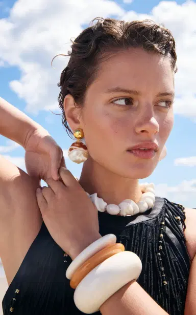 Lizzie Fortunato Rodan Pearl Earrings In Tigre Clip On | Thumbnail 3 Lizzie Fortunato Rodan Pearl Earrings In Tigre Clip On | Thumbnail 3