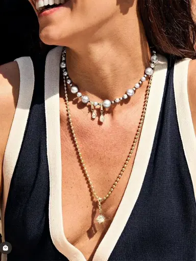 Beatriz Werebe Heirloom Grey Necklace with Natural Pearls | Thumbnail 2 Beatriz Werebe Heirloom Grey Necklace with Natural Pearls | Thumbnail 2