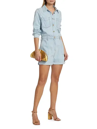 Ramy Brook Women's Lavinia Denim Romper | Thumbnail 2 Ramy Brook Women's Lavinia Denim Romper | Thumbnail 2