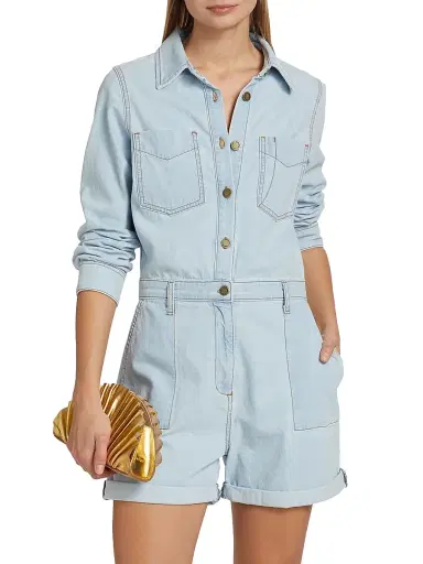 Ramy Brook Women's Lavinia Denim Romper | Thumbnail 3 Ramy Brook Women's Lavinia Denim Romper | Thumbnail 3