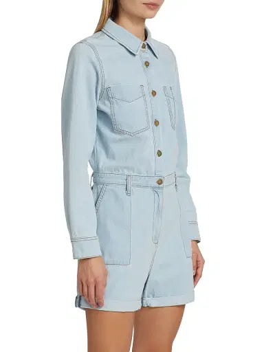 Ramy Brook Women's Lavinia Denim Romper | Thumbnail 4 Ramy Brook Women's Lavinia Denim Romper | Thumbnail 4
