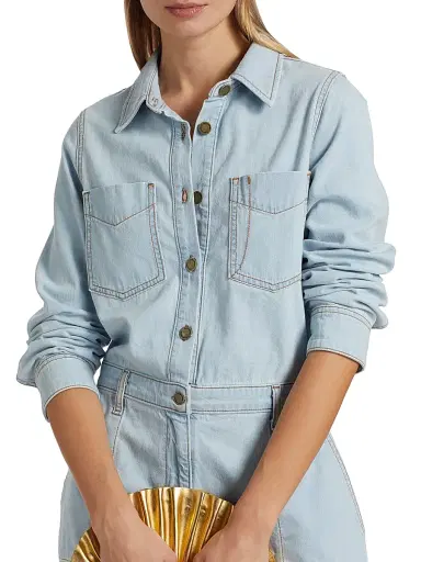 Ramy Brook Women's Lavinia Denim Romper | Thumbnail 6 Ramy Brook Women's Lavinia Denim Romper | Thumbnail 6