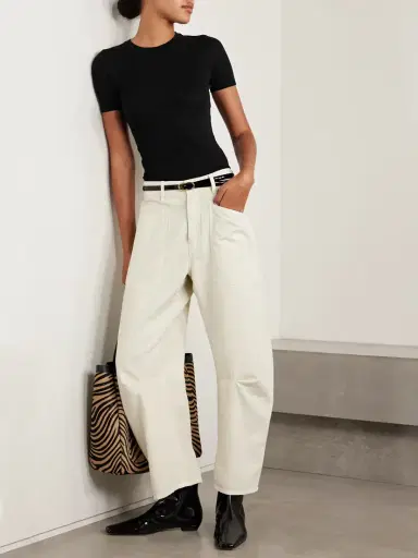 Nili Lotan Elin Cotton And Cashmere-blend T-shirt | Thumbnail 2 Nili Lotan Elin Cotton And Cashmere-blend T-shirt | Thumbnail 2