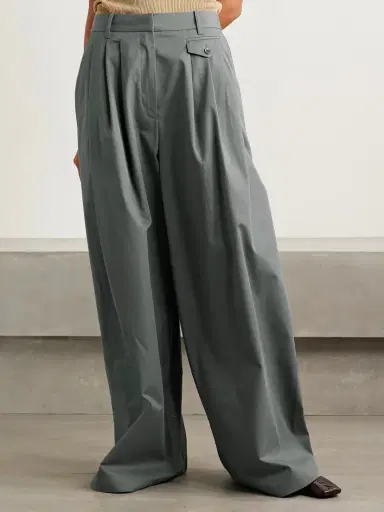 Tibi Pleated Cotton-twill Wide-leg Pants | Thumbnail 3 Tibi Pleated Cotton-twill Wide-leg Pants | Thumbnail 3