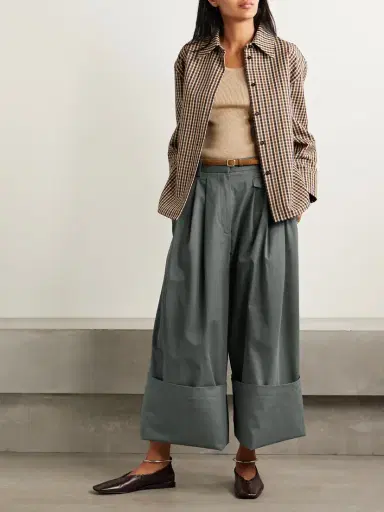 Tibi Pleated Cotton-twill Wide-leg Pants | Thumbnail 6 Tibi Pleated Cotton-twill Wide-leg Pants | Thumbnail 6