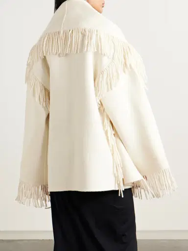 TOTEME Draped Fringed Wool-blend Jacket | Thumbnail 3 TOTEME Draped Fringed Wool-blend Jacket | Thumbnail 3