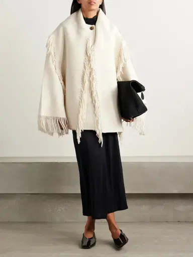 TOTEME Draped Fringed Wool-blend Jacket | Thumbnail 5 TOTEME Draped Fringed Wool-blend Jacket | Thumbnail 5