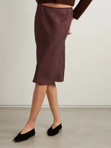 DÔEN Elowette Polka-dot Silk-blend Twill Midi Skirt | Thumbnail 3 DÔEN Elowette Polka-dot Silk-blend Twill Midi Skirt | Thumbnail 3