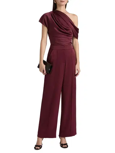 SIMKHAI Women's Kyra Wide-Leg Pants - Cranberry | Thumbnail 2 SIMKHAI Women's Kyra Wide-Leg Pants - Cranberry | Thumbnail 2