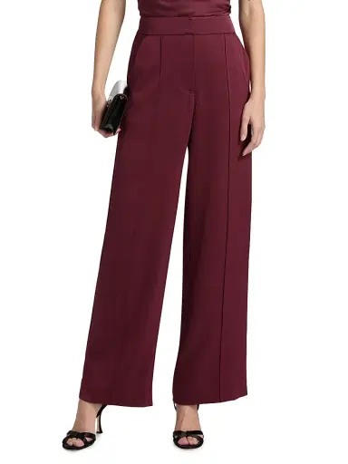 SIMKHAI Women's Kyra Wide-Leg Pants - Cranberry | Thumbnail 3 SIMKHAI Women's Kyra Wide-Leg Pants - Cranberry | Thumbnail 3